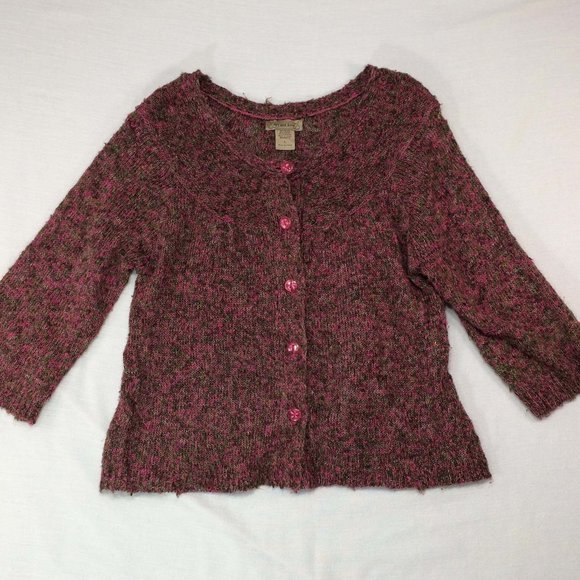 Art and‎ Soul Pink Cardigan Sweater, 3/4 Sleeves, L - Picture 1 of 9